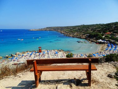 plaj sahil peyzaj Akdeniz deniz Kıbrıs Adası 