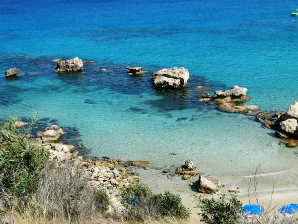 地中海キプロス島ビーチ海岸風景 — ストック写真