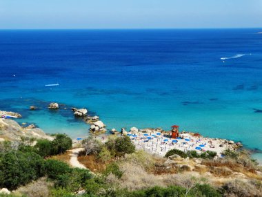 plaj sahil peyzaj Akdeniz deniz Kıbrıs Adası 