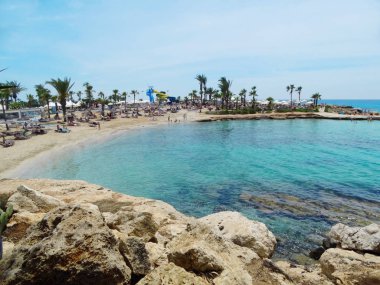 plaj sahil peyzaj Akdeniz deniz Kıbrıs Adası 