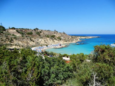 plaj sahil peyzaj Akdeniz deniz Kıbrıs Adası 