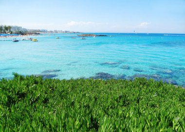 plaj sahil peyzaj Akdeniz deniz Kıbrıs Adası 