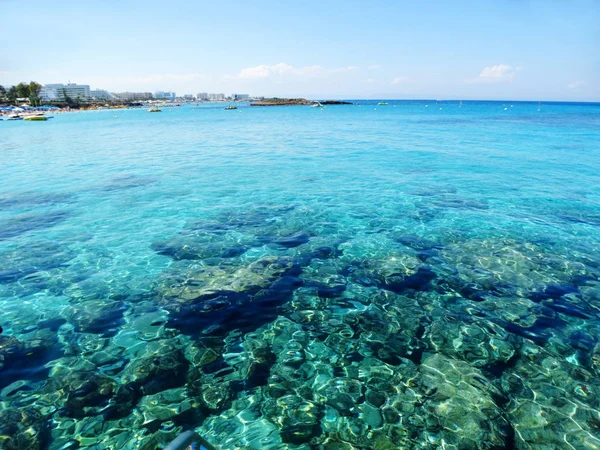 Plage côte paysage mer Méditerranée Chypre île — Photo