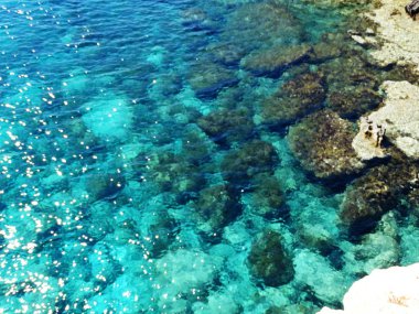 kayalık sahil peyzaj Akdeniz deniz Kıbrıs Adası 