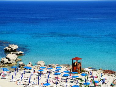 plaj sahil peyzaj Akdeniz deniz Kıbrıs Adası 