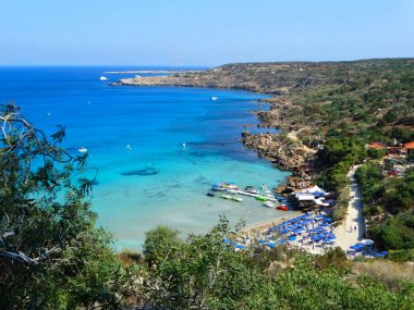 plaj sahil peyzaj Akdeniz deniz Kıbrıs Adası 