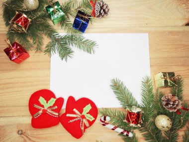 kopya alanı ve dekorasyon için santa Noel tebrik kartı