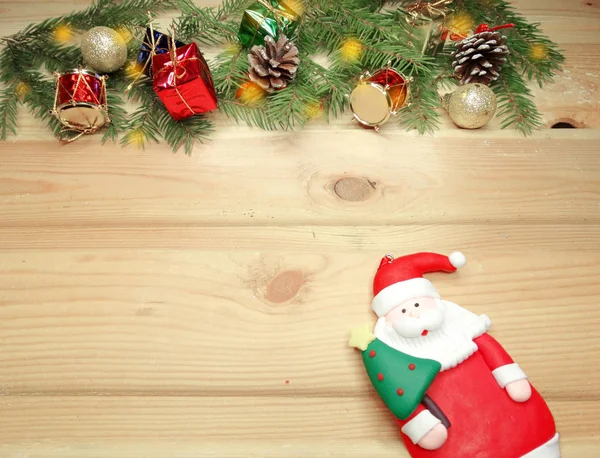 Karácsonyi dekoráció-másolás tér és santa összetétele a wo — Stock Fotó