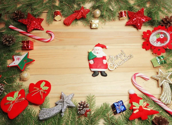 ahşap arka plan christmas dekorasyon ve kopya alanı