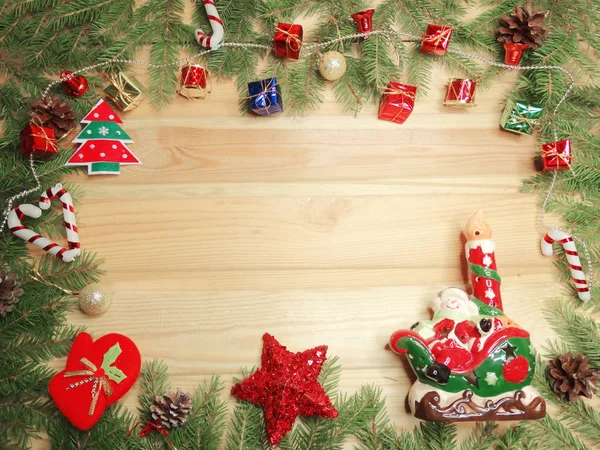 ahşap arka plan christmas dekorasyon ve kopya alanı