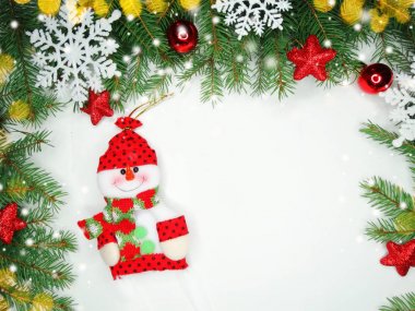 Ahşap arka plan christmas dekorasyon kompozisyonu