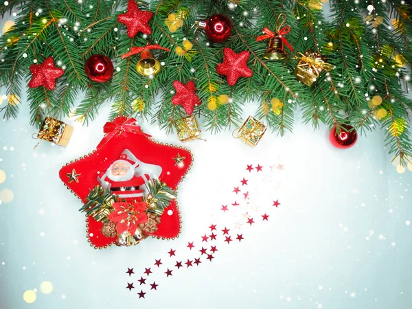 Ahşap arka plan christmas dekorasyon kompozisyonu