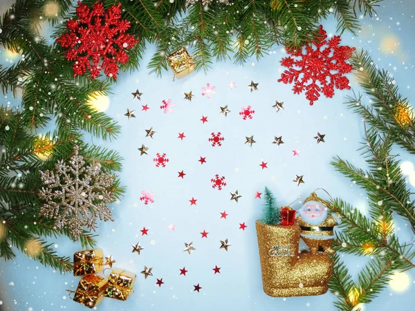 Ahşap arka plan christmas dekorasyon kompozisyonu