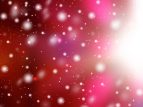 Luces de Navidad fondo con nieve y copos de nieve —  Fotos de Stock