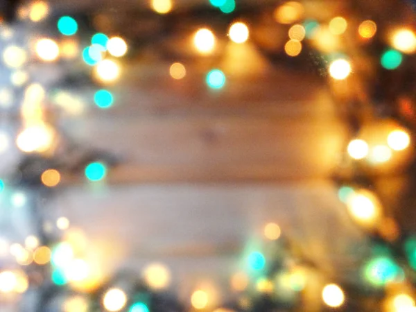Abstraktní pozadí měkké rozostřené vánoční věnec světel — Stock fotografie