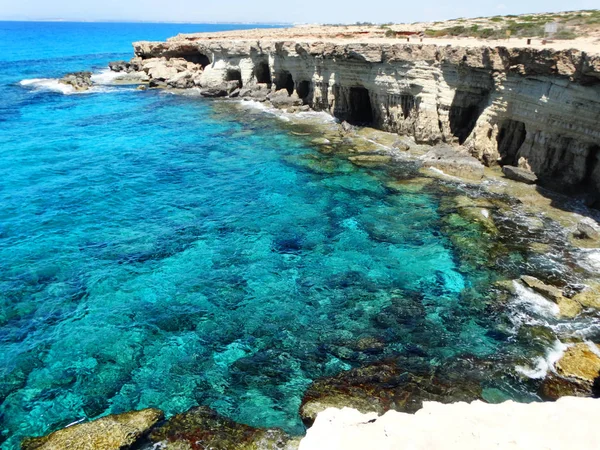 rocky coast landscape mediterranean sea Cyprus island