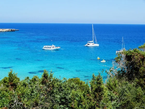 Beach coast landscape mediterranean sea Cyprus island — Stock Photo, Image