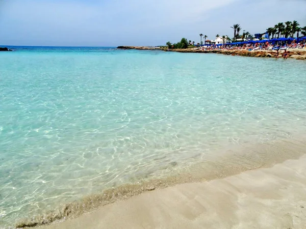 沙滩海岸景观地中海塞浦路斯岛 — 图库照片