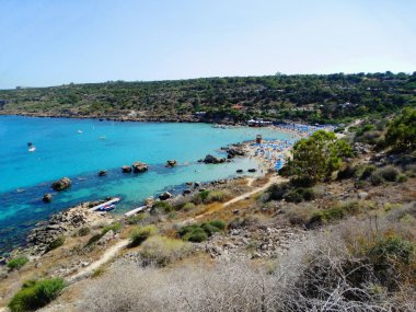 plaj sahil peyzaj Akdeniz deniz Kıbrıs Adası 