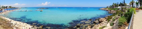 Panorama Strand Küste Landschaft Mittelmeer Meer Zypern Insel — Stockfoto