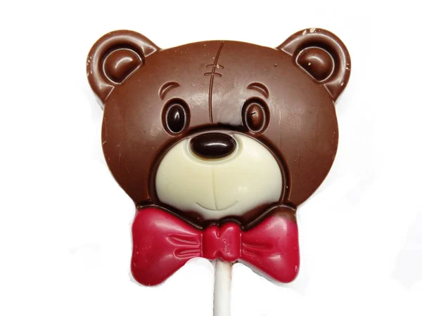 Рождественская шоколадная еда творческий смешной медведь для ребенка — стоковое фото
