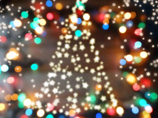 Fondo del árbol de Navidad con luces de guirnalda —  Fotos de Stock