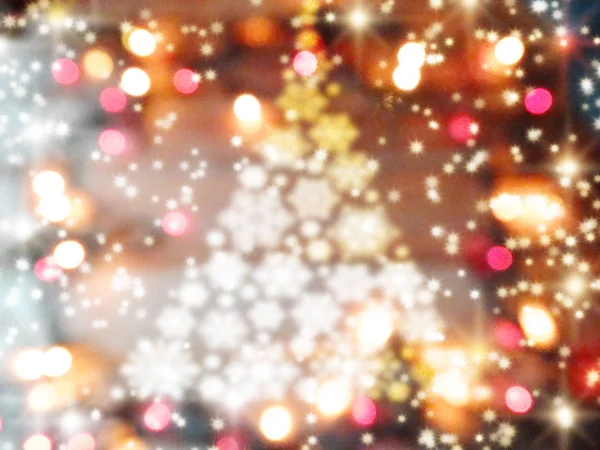 圣诞树背景与花环灯 — 图库照片