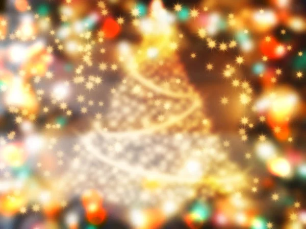 Christmas tree background with garland lights — Stock Photo, Image