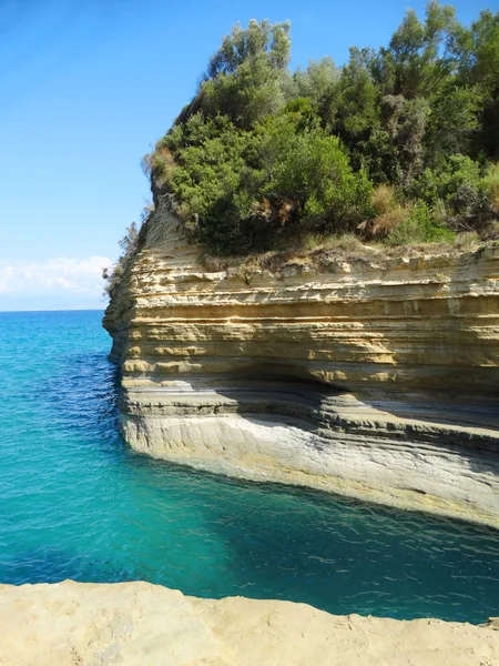 Sidari ünlü plaj manzara Ionian sea Corfu adasında 