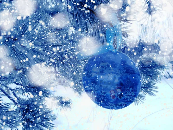 雪球快乐雪人圣诞背景雪和雪花 — 图库照片