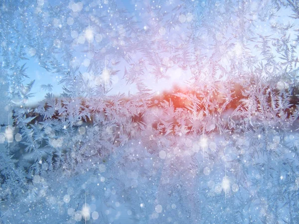Flocos de neve padrão como fundo de textura de inverno — Fotografia de Stock