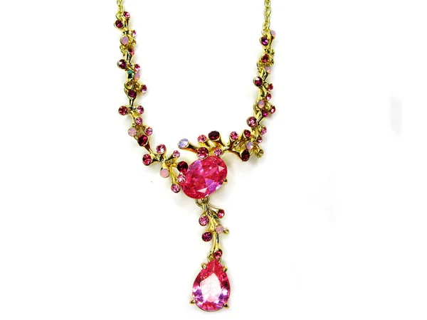 Schmuck mit hellen Kristallen Halskette Luxusmode — Stockfoto