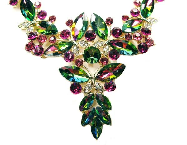 Gioielli con cristalli luminosi collana moda di lusso — Foto Stock