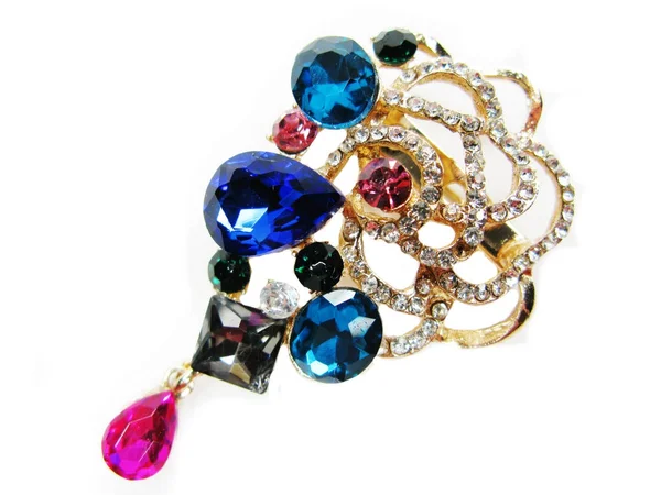 Joyas con cristales brillantes broche moda de lujo — Foto de Stock