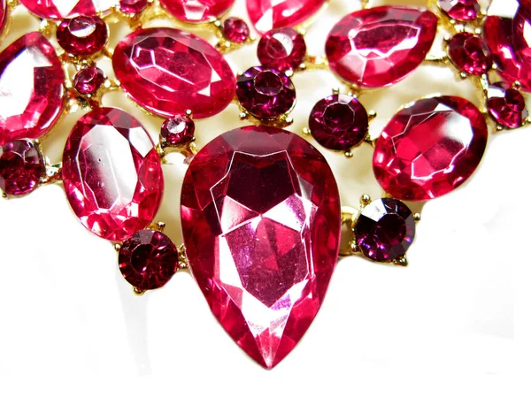 Ruby gem crystals sapphire diamonds jewel — Stock Photo, Image