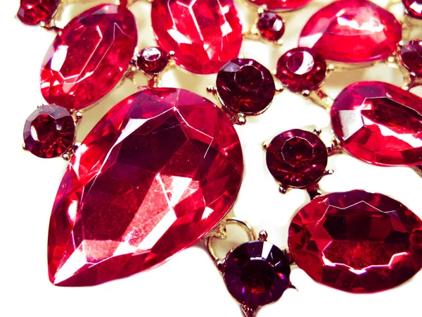 Коллекция драгоценных камней из красных рубиновых бриллиантов — стоковое фото