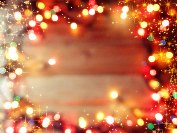 抽象背景柔和模糊的圣诞灯花环 — 图库照片