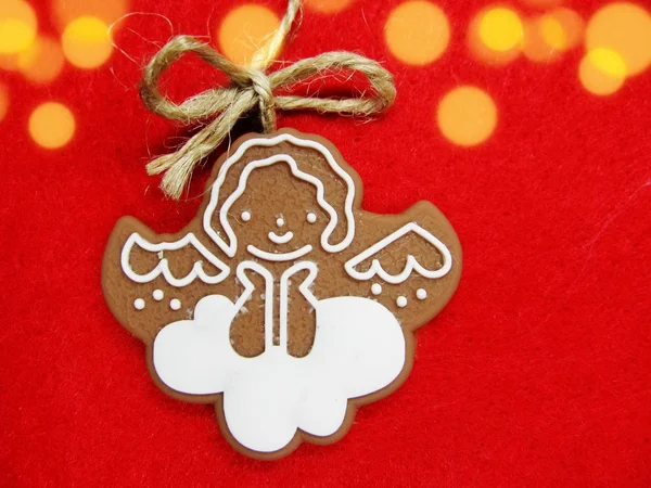 christmas cookies gingerbread and decoration on wooden backgroun