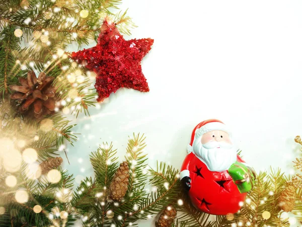 Karácsonyi dekoráció, a fenyő ágak háttere — Stock Fotó