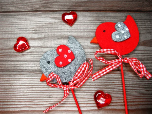 Valentinstag Liebe Urlaub Konzept Herzen auf alten hölzernen Backgr — Stockfoto