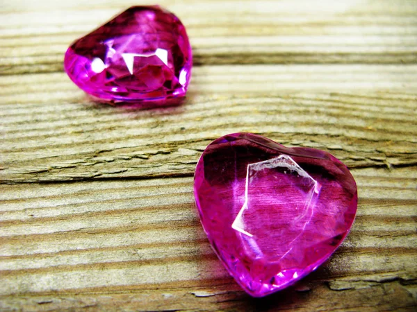crystal two gem hearts valentine\'s day love holiday concept back