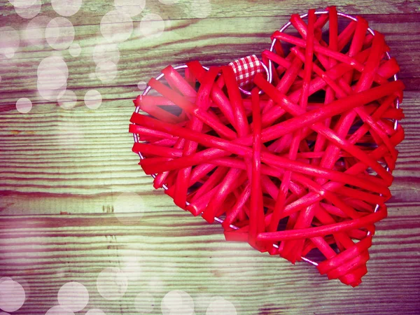 Valentinstag Liebe Urlaub Konzept Herzen auf alten hölzernen Backgr — Stockfoto