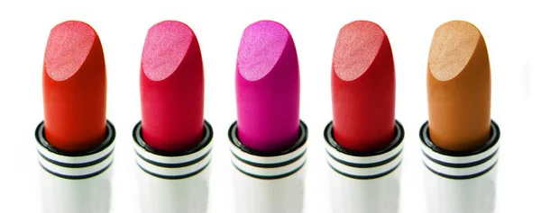 Rouge à lèvres groupe ensemble cosmétique pour le style de mode de maquillage — Photo