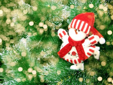 kar ve kar taneleri ile mutlu kardan adam Noel arka plan