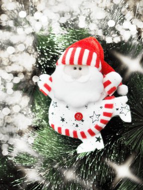 mutlu Noel Baba Noel arka plan kar ve kar taneleri ile