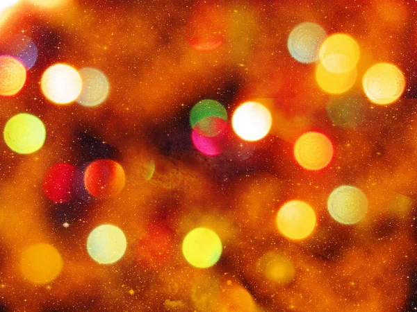 Abstract background soft blurred christmas lights garland — Stock Photo, Image