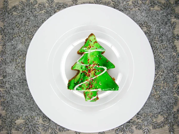 Christmas tree cake sweet festive dessert food — Stock Photo, Image