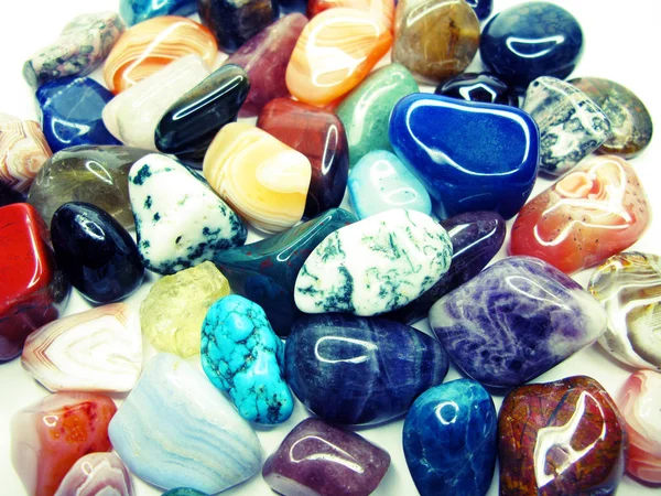 Amethyst quartz garnet jasper agate geological crystals collecti — Stock Photo, Image