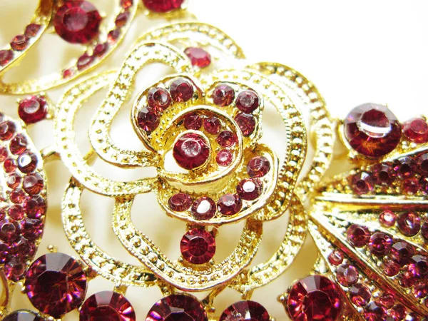 Šperky s světlé klenot krystaly brož luxusní móda — Stock fotografie