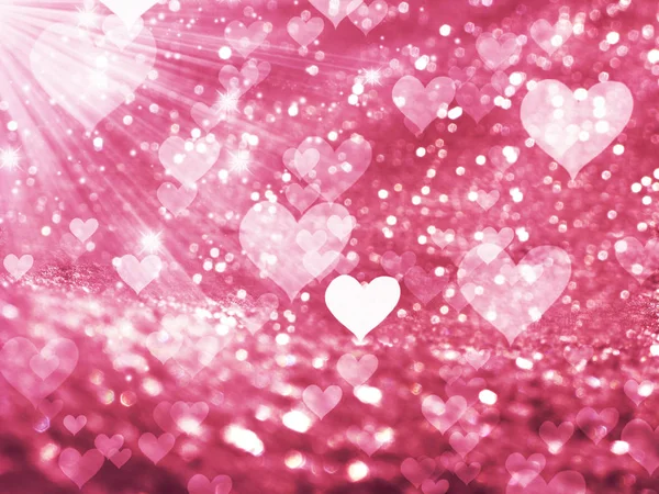 Love abstract background shiny hearts colorful blurs — Stock Photo, Image